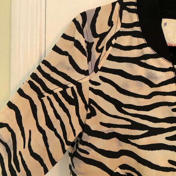 Rebecca Taylor Tiger-Striped Silk Bomber Jacket - Picture 4 of 10
